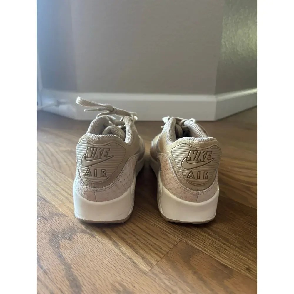 Nike Air Max 1 women 6 Tan Beige Suede Mesh White Midsole